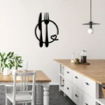 Fork and Knife Wall Art with Heart Accent - Kitchen Wall Decor - Image 3
