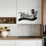 Kitchen, Love Served Daily - Beautiful Kitchen Wall Decal - Best For Gifting