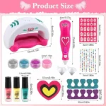MBK 3684 Nail Art Studio for Kids | Nail Dryer with Light | Strippable Polish | DIY Nail Design Kit - Image 3