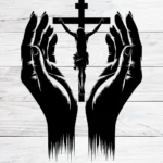 Jesus Chirst & Praying Hands - - Christmas & Baptism - For Church or Home Decal